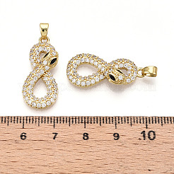 Brass Micro Pave Cubic Zirconia Pendants&nbsp;KK-T070-53G