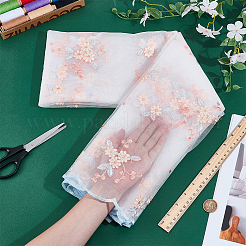 Flower Pattern Polyester Lace Fabic&nbsp;DIY-WH0061-021C