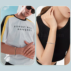 3Pcs 3 Colors 304 Stainless Steel Mother-Son Chain Bracelets&nbsp;BJEW-TAC0067