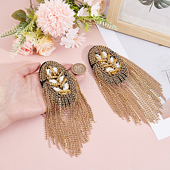 2Pcs Iron Tassel Chain Shoulder Epaulettes&nbsp;DIY-HY0003-62G