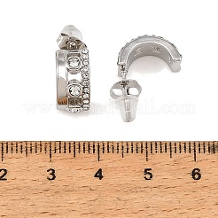 304 Stainless Steel Pave Cubic Zirconia Stud Earrings for Women&nbsp;SA-CBAF36C-04B-P