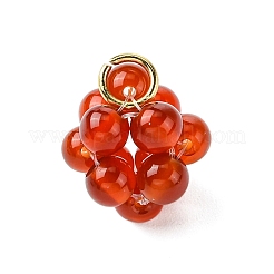 4Pcs 4 Colors Handmade Natural Dyed Quartz Crystal & Carnelian & Green Aventurine & Amethyst Cluster Pendants&nbsp;PALLOY-TA00195