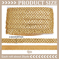 Polyester with PVC Paillette Lace Trim Ribbon&nbsp;OCOR-WH0101-91A
