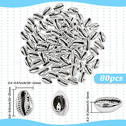 80Pcs Electroplated Natural Cowrie Shell Beads&nbsp;BSHE-LT0001-06P