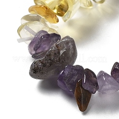 Natural Mixed Gemstone & Glass Chips Beaded Stretch Bracelets&nbsp;BJEW-E090-01