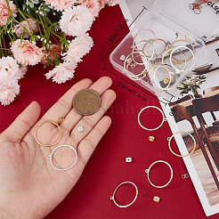 20Pcs 2 Colors 201 Stainless Steel Circle Ring Stud Earring Findings&nbsp;STAS-BBC0002-35