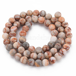 Natural Red Netstone Bead Strands&nbsp;G-R345-6mm-45-01
