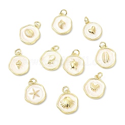 10Pcs 10 Styles Ocean Brass Enamel Pendants&nbsp;KK-CJ0005-89