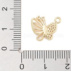 Brass Pave Clear Cubic Zirconia Pendants&nbsp;KK-Z061-08G-01