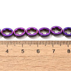 Electroplated Synthetic Non-magnetic Hematite Beads Strands&nbsp;G-L613-Z01-01C