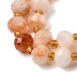 Natural Red Hematoid Quartz/Ferruginous Quartz Beads Strands&nbsp;G-D105-B07