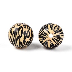 ABS Plastic Leopard Print Round Beads&nbsp;SACR-T017-75A-01