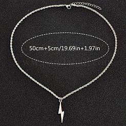 Lightning Bolt Alloy Pendant Necklaces&nbsp;FS-WG00E12-02