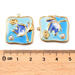 304 Stainless Steel Enamel Pendants&nbsp;STAS-Z145-10G-03