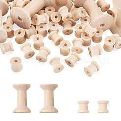 250 Pcs 2 Styles Wooden Empty Spools&nbsp;WOOD-TA0001-58