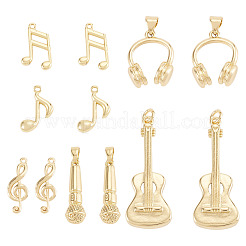 12Pcs 6 Styles Brass Pendants&nbsp;FIND-TA0008-88G