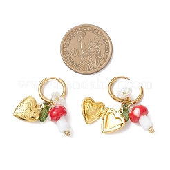 Acrylic Heart Locket Hoop Earrings&nbsp;EJEW-JE06844-02