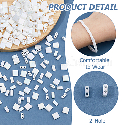 300Pcs 2 Styles 2-Hole Opaque Colours Glass Seed Beads&nbsp;SEED-HS0001-06B
