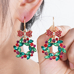 Christmas Alloy Rhinestone Stud Dangle Earrings&nbsp;FS-WG10992-26