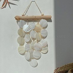 100Pcs Natural Capiz Shell Pendants&nbsp;SSHEL-SC0001-42