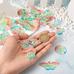 40Pcs 10 Styles Spray Painted 430 Stainless Steel Filigree Double-Sided Pendants&nbsp;STAS-TA0002-28