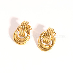 304 Stainless Steel Texture Multi-circle Knot Stud Earrings&nbsp;WP5091-1