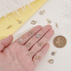 42Pcs 7 Styles Zinc Alloy Rhinestone Charms&nbsp;FIND-GA0007-92