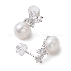 Natural Pearl Ear Studs&nbsp;EJEW-P286-17P
