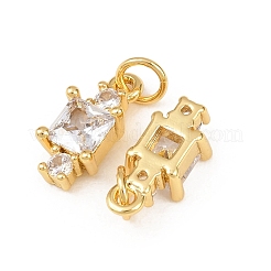 Brass Pave Cubic Zirconia Pendants&nbsp;KK-Z146-02G-01