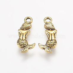 Tibetan Style Alloy Mermaid Pendants&nbsp;LS-TIBEP-5402-AG-FF