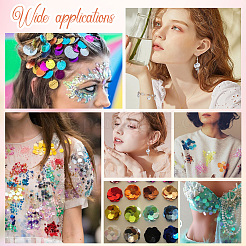 5Sets Iridescent PVC Paillette/Sequin Links&nbsp;PVC-SC0001-16E