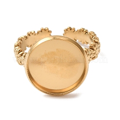 Flower 304 Stainless Steel Cuff Ring Components&nbsp;STAS-P454-05D-G