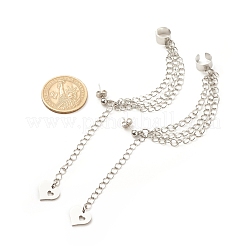 Tarnish Resistant 304 Stainless Steel Safety Chains Dangle Stud Earrings with Ear Cuff&nbsp;EJEW-JE04923-01