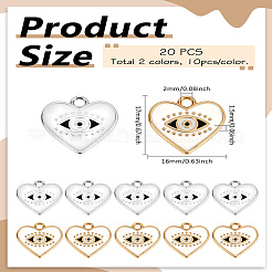 20Pcs 2 Colors UV Plating Alloy Enamel Pendants&nbsp;ENAM-LP0001-75
