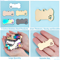 50Pcs 5 Colors Stainless Steel Pendants&nbsp;STAS-WA0001-01