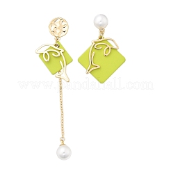 Brass Imitation Pearl Stud Earrings&nbsp;EJEW-D301-04G