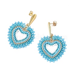 Glass Seed Bead Dangle Earrings&nbsp;EJEW-MZ00768-01