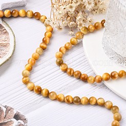 Natural Gold Tiger Eye Beads Strands&nbsp;G-G212-8mm-18