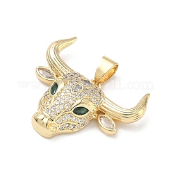 Brass Micro Pave Cubic Zirconia Pendants&nbsp;X-KK-P350-21B-G