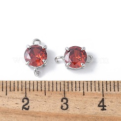 Brass Pave Cubic Zirconia Connector Charms&nbsp;LS-KK-F892-53P-09