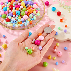 502Pcs 3 Styles Opaque Acrylic Beads&nbsp;OACR-TA0004-34