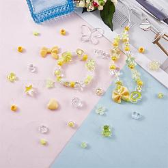 150 Pieces Random Rose Acrylic Beads Bear Pastel Spacer Beads Butterfly Loose Beads for Jewelry Keychain Phone Lanyard Making&nbsp;JX543B