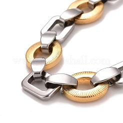 PVD Vacuum Plating 304 Stainless Steel Oval Link Chains Necklace&nbsp;STAS-E160-13GP