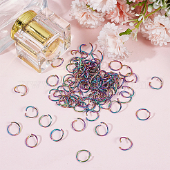 100pcs Rainbow Color 304 Stainless Steel Open Jump Rings&nbsp;STAS-ME0003-78B