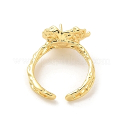 Brass Cup Peg Open Cuff Ring Settings&nbsp;KK-G518-10G-03