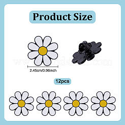 12Pcs White Daisy Enamel Pins&nbsp;JEWB-PH0001-49B
