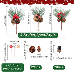 106Pcs 8 Style Artificial Winter Christmas Decorations Set&nbsp;DIY-GA0004-79