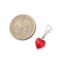 Heart Glass Pendant Decorations&nbsp;HJEW-JM04021-01