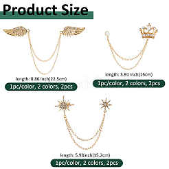 6Pcs 6 Styles Men's Scarf Collar Brooch Lapel Pin Sets&nbsp;JEWB-FH0002-08