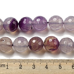 Faceted Natural Agate Beads Strands&nbsp;G-F447-12mm-K01